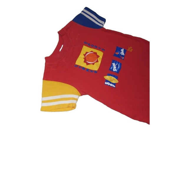 Baby GAP Red Primary Color Block Short Sleeve Romper One Piece Snap Crotch 3-6M - Picture 11 of 12